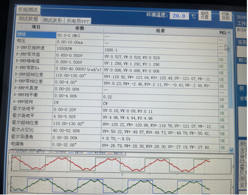 BLDC 모터 로터 장착장 시험 기계 BEMF 자기 탐지 단일 역 협력 업체